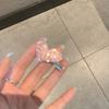 Pinza para el cabello de pedrería de corazón rosa y estrella, estilo dulce, cool y femenino, metal Y2K, para flequillo lateral, nueva tendencia 2025