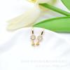 Accesorios para Joyería DIY Gancho de Oreja Microincrustado Anillo Cinturón Redondo Zircón Cinturón de Color Duradero Aguja Ojo de Oveja Soporte Vacío