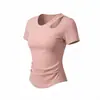 Top Esportivo Cropped Feminino de Manga Curta para Fitness Afina a Cintura Elástico Respirável para Corrida Matinal ao Ar Livre Pilates Yoga Camiseta