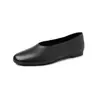 Piel de Oveja Completa por Dentro y por Fuera, Zapatos Minimalistas Frescos Estilo Coreano para Abuela, Zapatos de Cuero Genuino de Corte Medio Planos con Punta Redonda para Mujer Talla 41