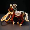 Chaveiro Cavalo do Zodíaco Cravejado de Diamantes Metal Fofo Pingente para Bolsa Feminina Anel de Chaveiro Pingente de Pônei Presente