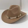 Explosões Transfronteiriças Chapéu de Cowboy de Feltro Masculino e Feminino com Faixa Estampada com Moedas Luxo Estilo Britânico Leve Luxo Simples
