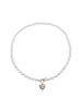 Collar de amor con microincrustaciones de circonita y perla de agua dulce estilo retro francés para mujer, estilo coreano, sencillo y elegante, cadena para clavícula.