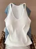 Top de tirantes color calabaza con cuello en U y almohadillas en el pecho, camisola de verano para mujer, ajustado, elástico, top base sexy