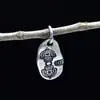 Pingente de pilão de diamante de prata de lei S925 atacado, prata tailandesa, vintage, pingente para colar de contas feito à mão DIY, ornamentos tingidos de preto antigos