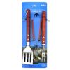 Amazon especial churrasco ferramenta combinação de aço inoxidável de madeira punho de amarração cartão comumente usado 3 peças churrasco conjunto de ferramentas