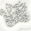 6*6 Letras Inglesas Acrílicas Cuentas Cuadradas de Plata Antigua Cuentas Sueltas Cadena para Teléfono Móvil Kit de Materiales para DIY Pulsera Accesorios para Collar