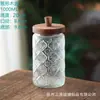 American Acacia Wood Carved Mason Storage Jar Cozinha Selada Coarsegment Garrafa Selada Transparente Mason Garrafa De Vidro Selada