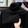 Suéter de punto fino premium para hombre, nuevo suéter de lana Puyuan de color liso, cuello redondo, manga larga, para otoño e invierno, suéter elegante y cálido para hombre