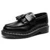 Mocasines Transfronterizos con Borla Blanca para Mujer, Zapatos Pequeños de Cuero Genuino de Caña Baja, Zapatos Casuales Estilo Británico para Mujer, Estudiante, Puntera Redonda