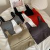 Camisola deportiva blanca de una pieza con almohadilla para el pecho para mujer, nueva base interior, ropa interior de belleza para la espalda, ropa exterior, top de tubo de moda