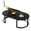Mesa de centro alquiler casa hogar sala de estar moderna simple mesa de té simple lujo ligero doble uso apartamento pequeño mesa ovalada vidrio