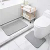 Tapete de Chão de Lã Coral Relevada Transfronteiriço Conjunto de Duas Peças Estilo Simples Grade de Losangos Tapete Antiderrapante Uso Doméstico Forte Absorção de Água Tapete de Banheiro