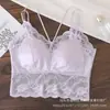 Satén Francés Encaje Puro Deseo Sexy Camisola Almohadilla de Látex Copa Fija Ropa Exterior Ropa Interior Espalda Bonita Top Al Por Mayor