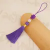 Pingente de borla de nó chinês pequeno, pingente de marcador de página estilo antigo, borla vermelha e dourada, atacado para o Festival do Meio Outono, estilo moderno chinês