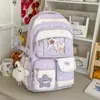 Mochila nueva de estilo japonés de alta apariencia estilo universitario de colores frescos y dulces en bloques para estudiantes de secundaria y preparatoria, bolsa de doble hombro de gran capacidad