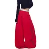Pantalones Casuales de Pierna Ancha con Estampado de Letras Estilo Perezoso Retro Coreano para Mujer, Pantalones de Baile Dopamina de Primavera