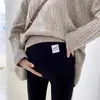 Leggings de maternidad para otoño e invierno, forrados de polar y engrosados, con soporte para el vientre, se pueden usar como ropa exterior, pantalones cálidos, pantalones de maternidad en forma de U no restrictivos