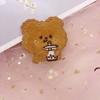 Tesoro No. 1 Lindo Estilo Coreano Lindo Oso de Peluche de Dibujos Animados Flequillo Pegatinas Pasador Pegatinas Mágicas Accesorios Adorno