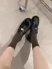 Mocasines pequeños retro estilo Grapema para mujer, zapatos slip-on estilo británico, zapatos planos de cuero genuino