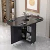 Mesa de comedor plegable para el hogar, apartamento pequeño, simple, multifuncional, móvil con ruedas, apartamento de alquiler, rectangular, mesa de comedor pequeña