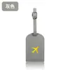 Etiqueta de equipaje de viaje de cuero PU de imitación engrosado personalizable con logo, estampado en caliente, cuero de avión con papel de firma, venta al por mayor transfronteriza