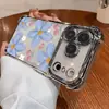 Capa de Celular com Airbag Galvanizado Pintura a Óleo Fresca Estilo Coreano Orquídea para iPhone 13 Pro Max com Proteção Anti-Queda nas Quatro Pontas