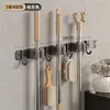 Gancho para Mop de Aço Inoxidável Sem Furos Armazenamento para Banheiro Cabide para Vassoura Fixação Forte Suporte para Mop Montado na Parede