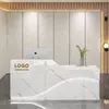 Mostrador de bar, escritorio de recepción moderno pintado, mostrador de tienda, mostrador de bar, mostrador de caja de salón de belleza, escritorio de recepción para pequeñas empresas