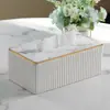 Caixa de Lenços Sala de Estar Luxo Leve High-end Simples Doméstico Mesa de Jantar Design Criativo Senso High-end Couro Caixa de Papel Estilo ins