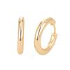 Europa y Estados Unidos simple redondo liso arete de aro transfronterizo chapado en cobre oro real de 14K arete femenino accesorios para aretes diy