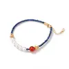 Joyería al por mayor: lapis lázuli natural, pulseras de perlas de lujo ligero de nicho, accesorios versátiles para niñas, joyería simple de alta gama
