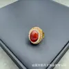 Novo Pulseira Anel de Ágata Vermelha Incrustada com Turmalina Pedra Original Anel Personalizado Diamante Tcheco Ametista Pulseira de Pedra Original Conjunto de Preservação de Cor