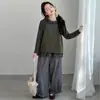 Conjunto de Primavera y Otoño para Niñas 2026 Nueva Moda Estilo Coreano para Niños Mayores, Chaleco de Punto, Camisa, Pantalones de Pierna Ancha Conjunto de Moda