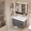 Gabinete de baño de aluminio de panal engrosado con lavabo de cerámica integrado y unidad de tocador