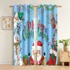 Nuevo producto transfronterizo: Cortinas de Papá Noel navideñas con impresión digital, decoración opaca para dormitorio y sala de estar, hechas a medida para Europa y América