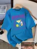 Camiseta de Diseño Club de Cócteles Margarita de Medianoche Cuello Redondo Holgada Manga Corta Moda Algodón Superior Casual Verano Mujer