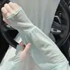 Nuevas Mangas de Hielo de Seda de Hielo Protección Solar Unisex Corte Holgado Ciclismo Pesca Conducción Mangas para Brazos Anti-UV Protección Negra