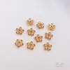 Porta-Flores Flor de Zircônia Incrustada Banhado a Ouro 14K que Preserva a Cor Porta-Floco de Neve de Zircônia Flash Pulseira DIY Feita à Mão Porta-Contas de Mão Acessórios de Tampa de Contas