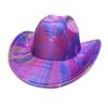 Chapéu de cowboy ocidental colorido, chapéu de uma palavra para festa de fim de ano, chapéu de jazz, chapéu de feltro para atacado direto da fábrica