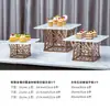 Soporte de Acero Inoxidable Estilo Europeo para Postres, Soporte de Exhibición para la Hora del Té, Plato de Frutas, Decoración de Mesa de Postres, Soporte de Exhibición para Comida Fría en Buffet