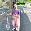 Traje casual degradado para niña, suéter de dibujos animados para niña, ropa de primavera, otoño e invierno, conjunto elegante de dos piezas para niña