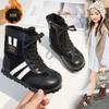 Botas de Treino Alemãs de Novo Estilo para Crianças com Lã Adicional para Aquecimento, Botas Casuais com Zíper Lateral para Meninos e Meninas, Botas da Moda de Cano Médio para Crianças Mais Velhas