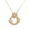 RAKOL Estilo Japonés y Coreano Estilo Fresco Creativo Pendientes de Flores Collar Set de Dos Piezas de Lujo Ligero Micro Zircón para Mujer
