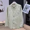 Camisa Casual Suelta de Estilo Montañés para Pareja con Cuello Polo, Bolsillo y Estampado 11097