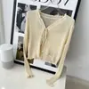 Cardigã Curto Preto com Decote V Feminino Verão Proteção Solar Blusa Top Fino Ajustado Jaqueta de Manga Longa