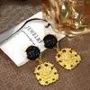 Colgante Vintage Incrustado de Diamantes Pendientes Geométricos, Pendientes Estilo Palacio Retro, Diseño de Nicho, Lujo Ligero y de Alta Gama