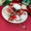 Presilha de Cabelo de Pelúcia de Natal com Laço e Franja Presilha de Tubarão de Alto Padrão Presilha de Cabelo com Sino e Franja