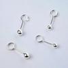 Pendientes de plata de ley s999 Damila para hombre y mujer, estilo coreano, a la moda, simples, cuentas redondas brillantes, pendientes chapados en platino, joyería al por mayor
