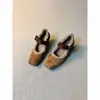 Versión de Piel de Oveja~Zapatos Mary Jane Retro Suaves y Sencillos de Una Correa para Mujer con Aumento Interno de Altura, Punta Cuadrada y Bailarinas Estilo Ballet con Forro de Felpa